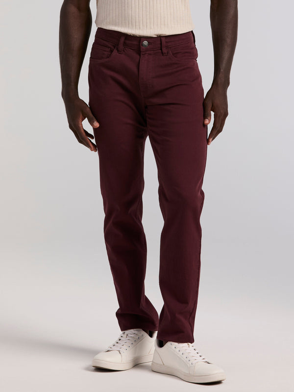 perry ellis Slim Fit Dyed Solid Twill Five Pocket Pant Fudge