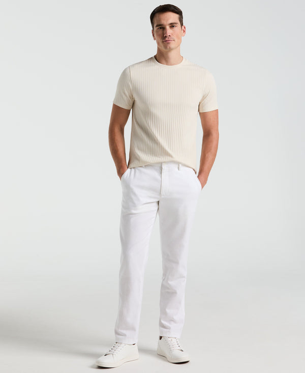 perry ellis Slim Fit Flat Front Linen Blend Chino Pant Bright White