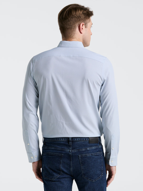 Perry Ellis Slim Fit Float Total Stretch Pattern Shirt Blue Mirage