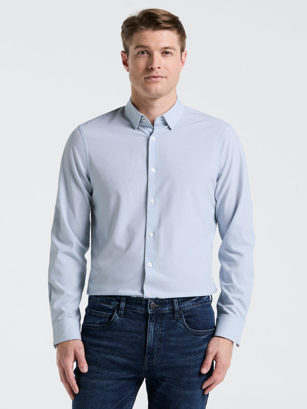 perry ellis Slim Fit Float Total Stretch Pattern Shirt Blue Mirage