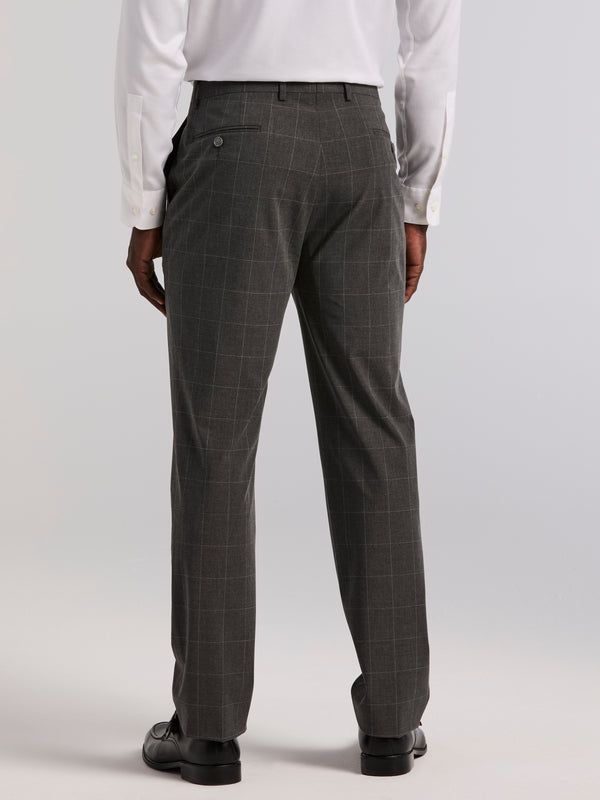 Perry Ellis Slim Fit Grey Windowpane Suit Pant Grey