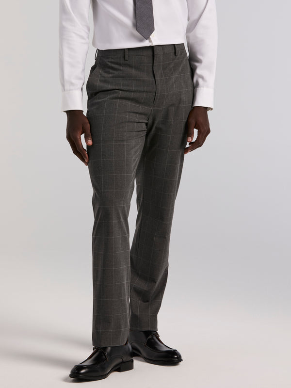 perry ellis Slim Fit Grey Windowpane Suit Pant Grey