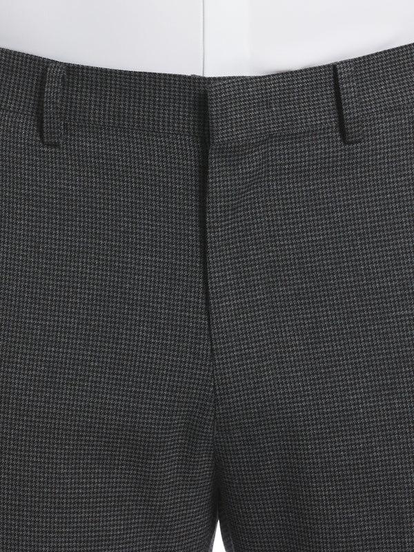 Perry Ellis Slim Fit Houndstooth Suit Pant Dark Charcoal
