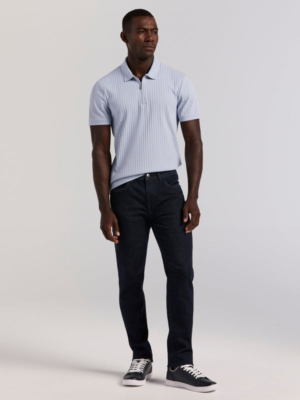 Perry Ellis Slim Fit Indigo Rinse 5-Pocket Stretch Denim Jeans Rinse