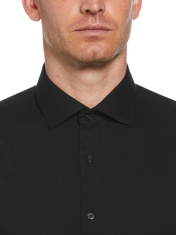 Perry Ellis Slim Fit Luxe Button-Down TENCEL™ Twill Dress Shirt Black
