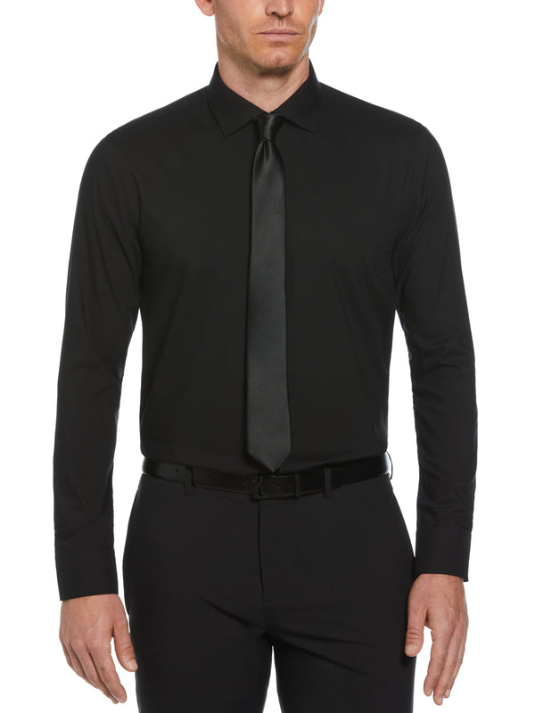 perry ellis Slim Fit Luxe Button-Down TENCEL™ Twill Dress Shirt Black