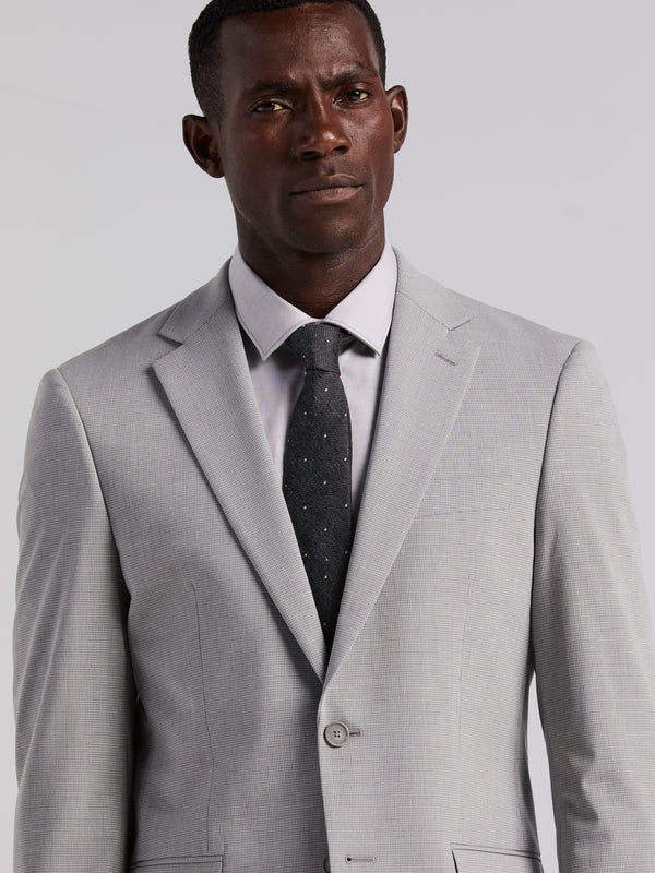 Perry Ellis Slim Fit Mini Grid Pattern Suit Jacket Grey