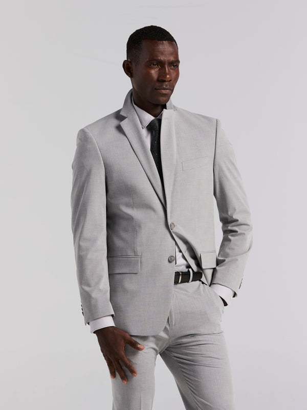 Perry Ellis Slim Fit Mini Grid Pattern Suit Jacket Grey