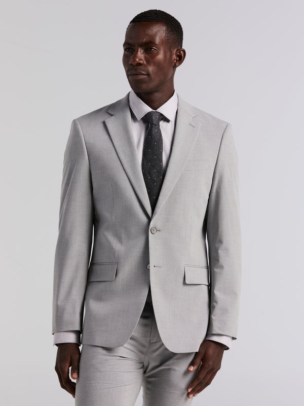 perry ellis Slim Fit Mini Grid Pattern Suit Jacket Grey