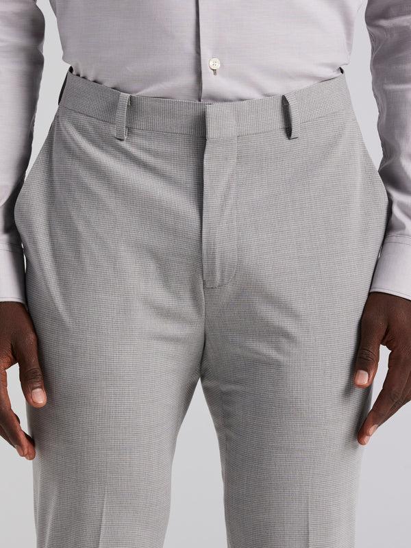 Perry Ellis Slim Fit Mini Grid Pattern Suit Pant Grey