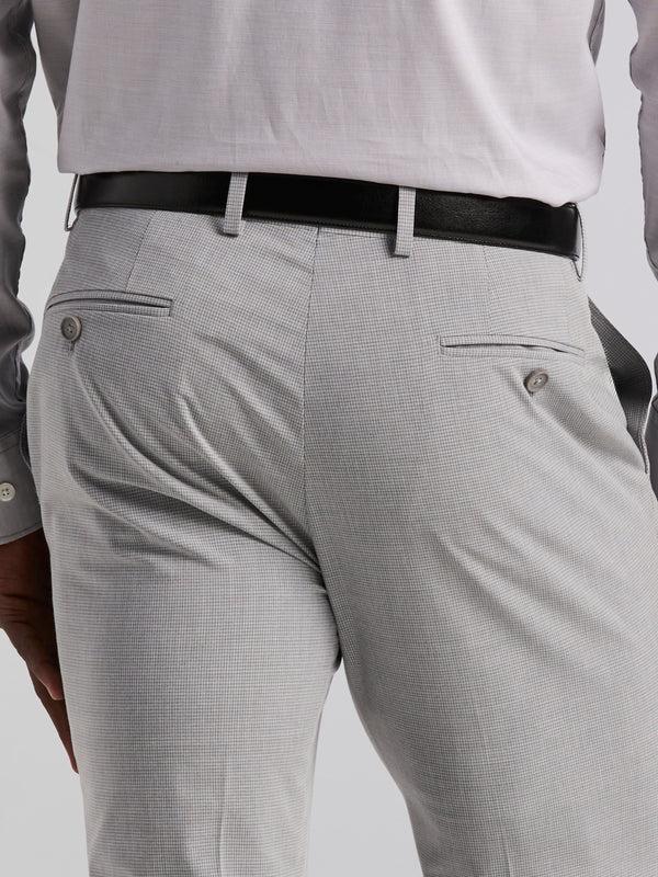 Perry Ellis Slim Fit Mini Grid Pattern Suit Pant Grey