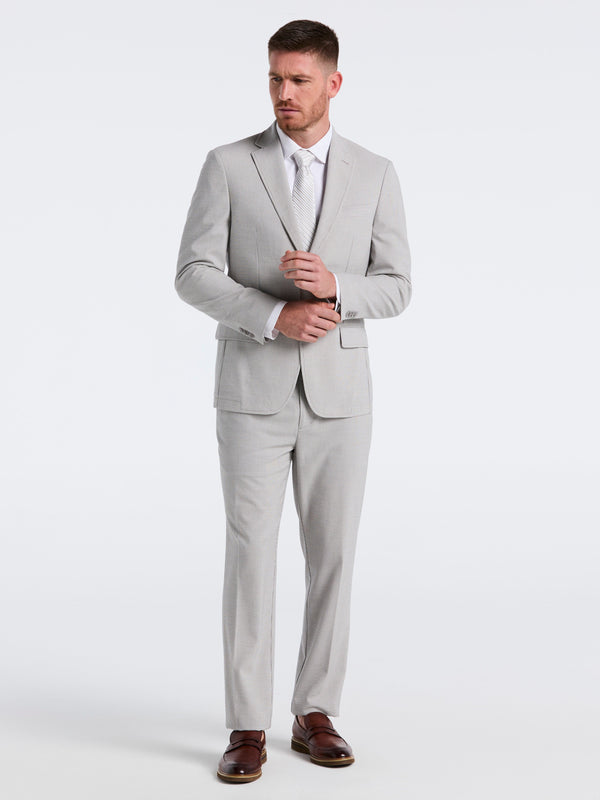Perry Ellis Slim Fit Seersucker Stripe Suit Jacket Grey/White