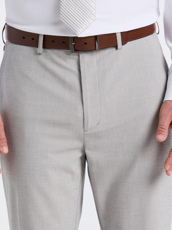 Perry Ellis Slim Fit Seersucker Stripe Suit Pant Grey/White