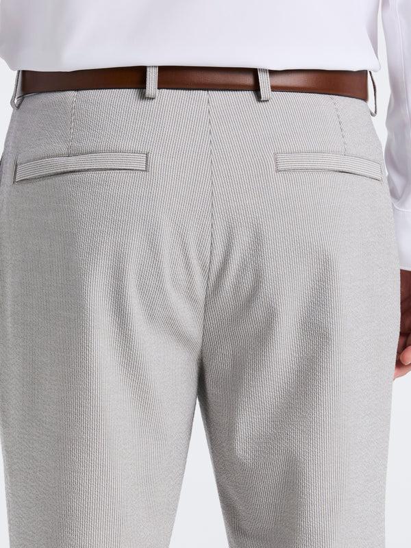 Perry Ellis Slim Fit Seersucker Stripe Suit Pant Grey/White