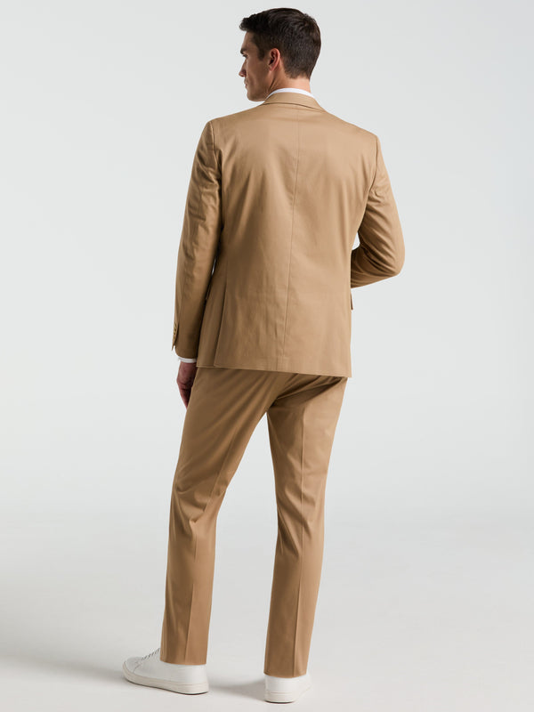 Perry Ellis Slim Fit Solid Cotton Blend Suit Pant Tan