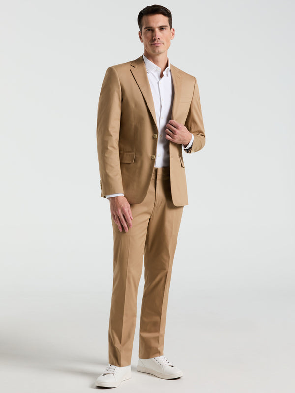 perry ellis Slim Fit Solid Cotton Blend Suit Pant Tan