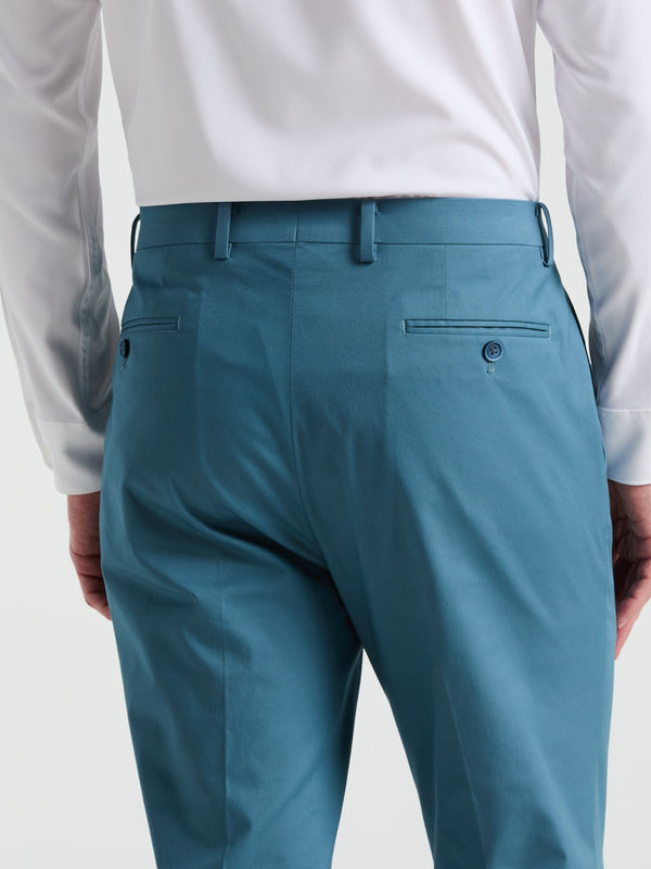 Perry Ellis Slim Fit Solid Cotton Blend Suit Pant Teal