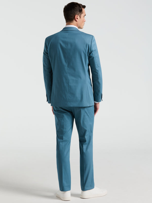 Perry Ellis Slim Fit Solid Cotton Blend Suit Pant Teal