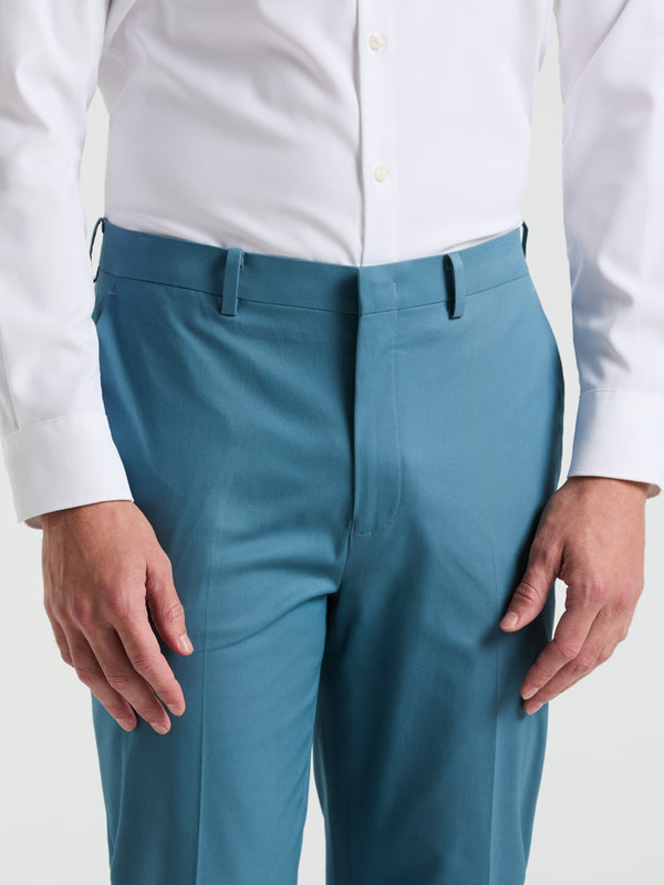 Perry Ellis Slim Fit Solid Cotton Blend Suit Pant Teal
