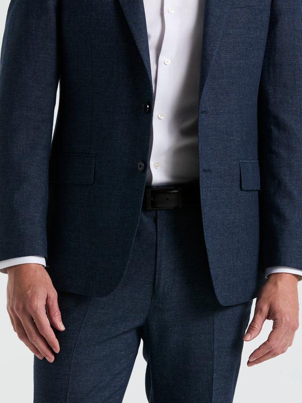 Perry Ellis Slim Fit Solid Linen Blend Suit Jacket Blue