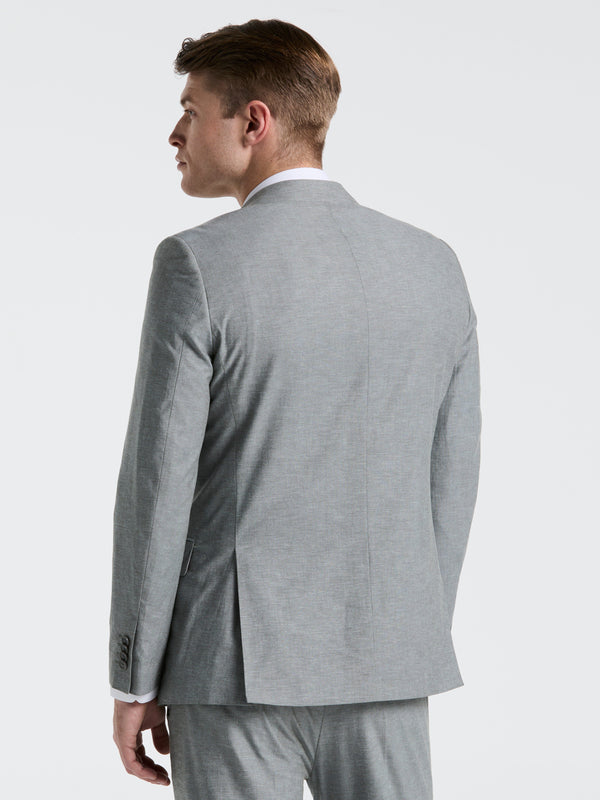 Perry Ellis Slim Fit Solid Linen Blend Suit Jacket Grey