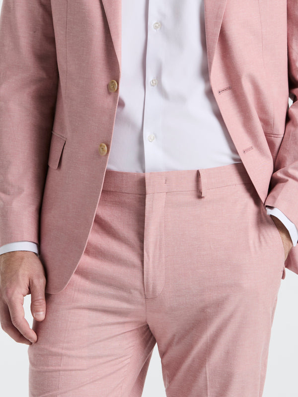 Perry Ellis Slim Fit Solid Linen Blend Suit Jacket Pink