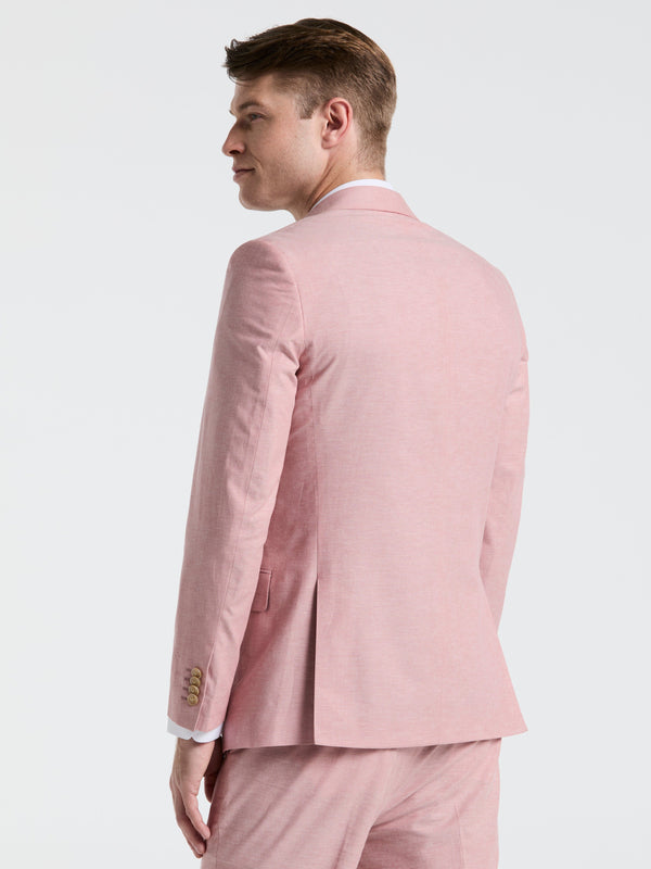 Perry Ellis Slim Fit Solid Linen Blend Suit Jacket Pink