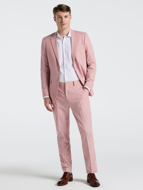 Perry Ellis Slim Fit Solid Linen Blend Suit Jacket Pink