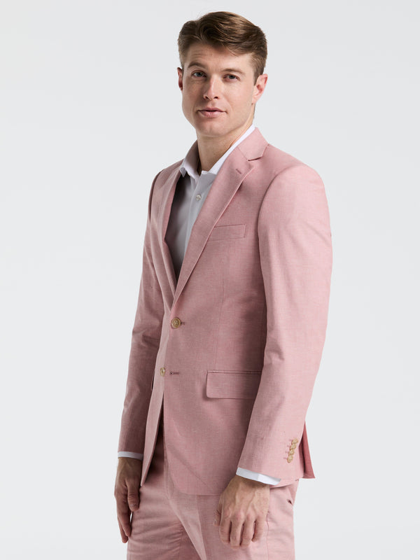 perry ellis Slim Fit Solid Linen Blend Suit Jacket Pink