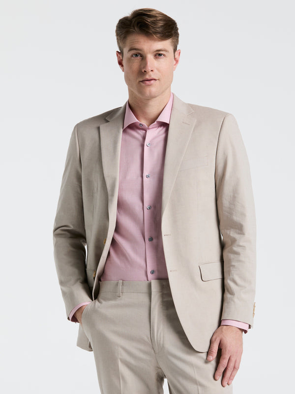 perry ellis Slim Fit Solid Linen Blend Suit Jacket Sand