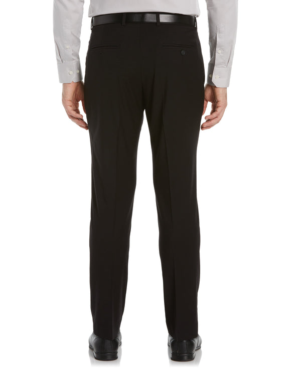 Perry Ellis Slim Fit Stretch Active Waistband Dress Pant Alloy
