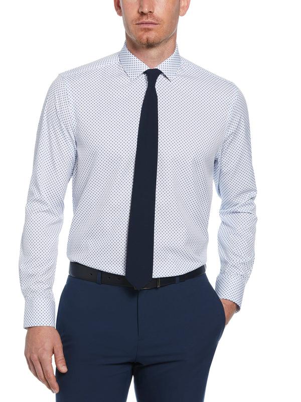 perry ellis Slim Fit Stretch Button-Down Circle Print Dress Shirt Navy