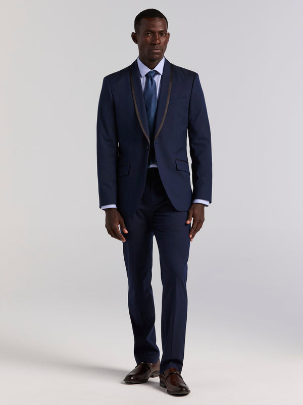 Perry Ellis Slim Fit Stretch Dark Sapphire Tuxedo Suit