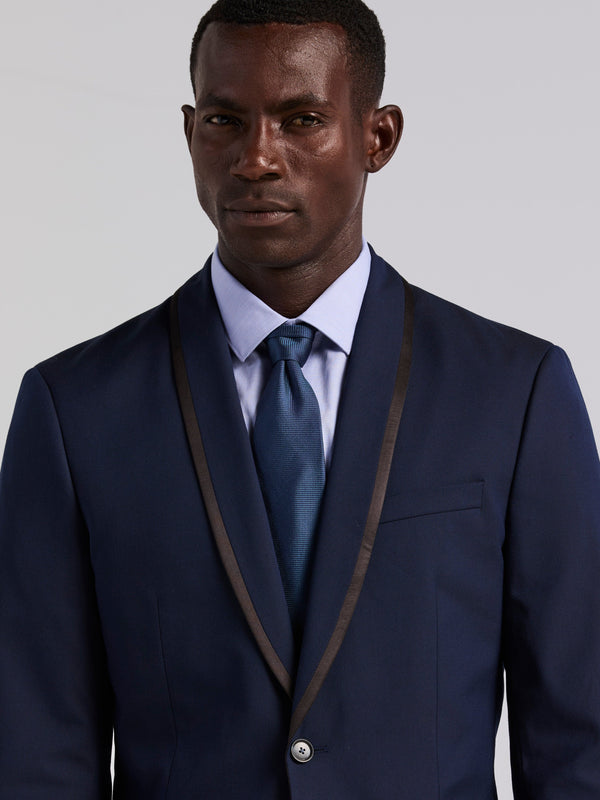 Perry Ellis Slim Fit Stretch Dark Sapphire Tuxedo Suit