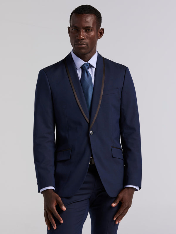 Perry Ellis Slim Fit Stretch Dark Sapphire Tuxedo Suit