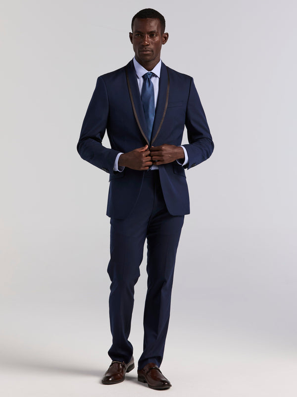 perry ellis Slim Fit Stretch Dark Sapphire Tuxedo Suit