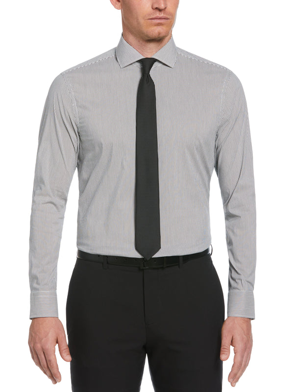 perry ellis Slim Fit Striped Print Dress Shirt Black