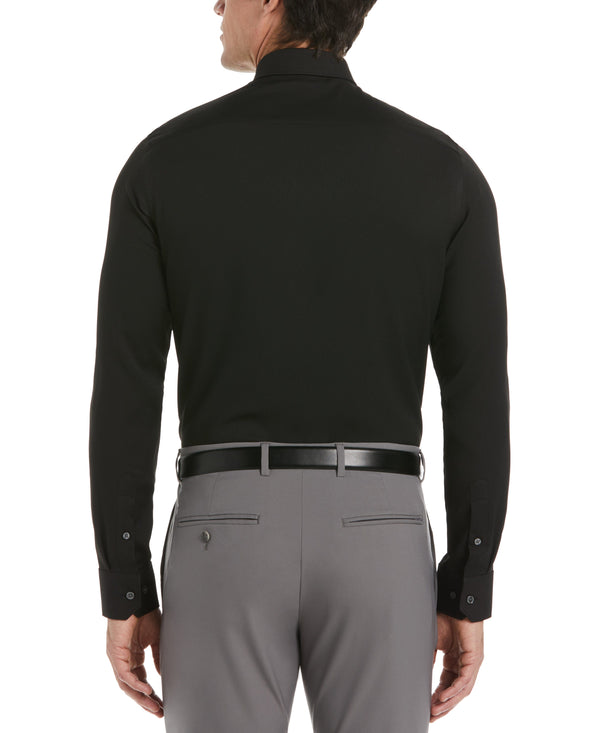 Perry Ellis Slim Fit Tech Textured Dobby Dress Shirt Black
