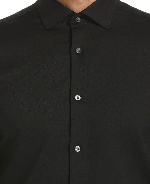 Perry Ellis Slim Fit Tech Textured Dobby Dress Shirt Black