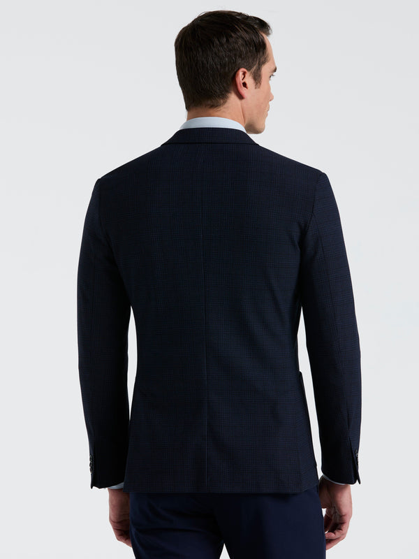 Perry Ellis Slim Fit Textured Plaid Sportcoat Dark SapphirePS