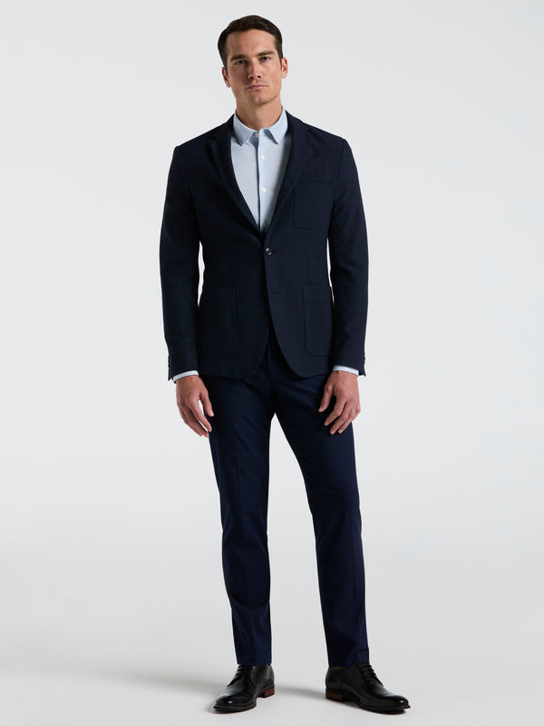 Perry Ellis Slim Fit Textured Plaid Sportcoat Dark SapphirePS