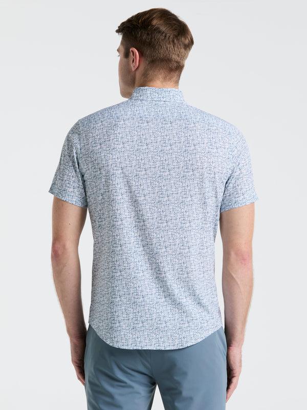 Perry Ellis Slim Fit Textured Print Shirt Bright White