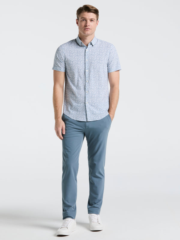 Perry Ellis Slim Fit Textured Print Shirt Bright White