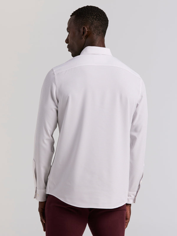 Perry Ellis Slim Fit Total Stretch Geo Print Shirt Bright White