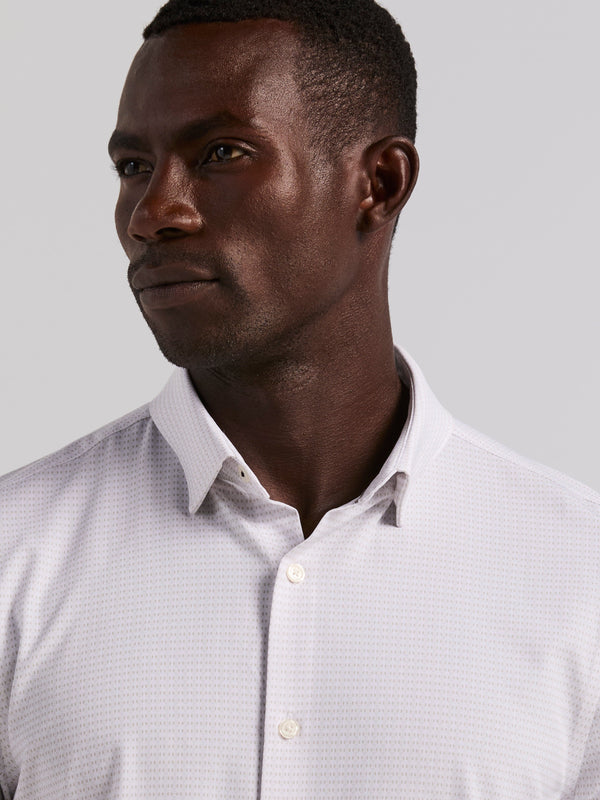 Perry Ellis Slim Fit Total Stretch Geo Print Shirt Bright White