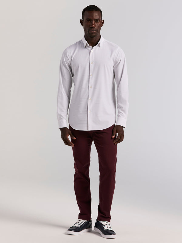 Perry Ellis Slim Fit Total Stretch Geo Print Shirt Bright White