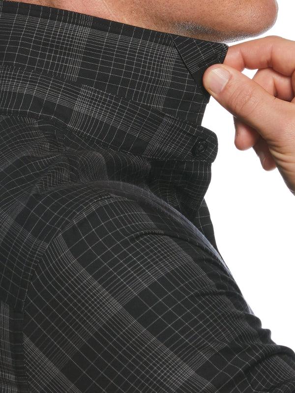Perry Ellis Slim Fit Total Stretch Plaid Print Shirt Night Owl
