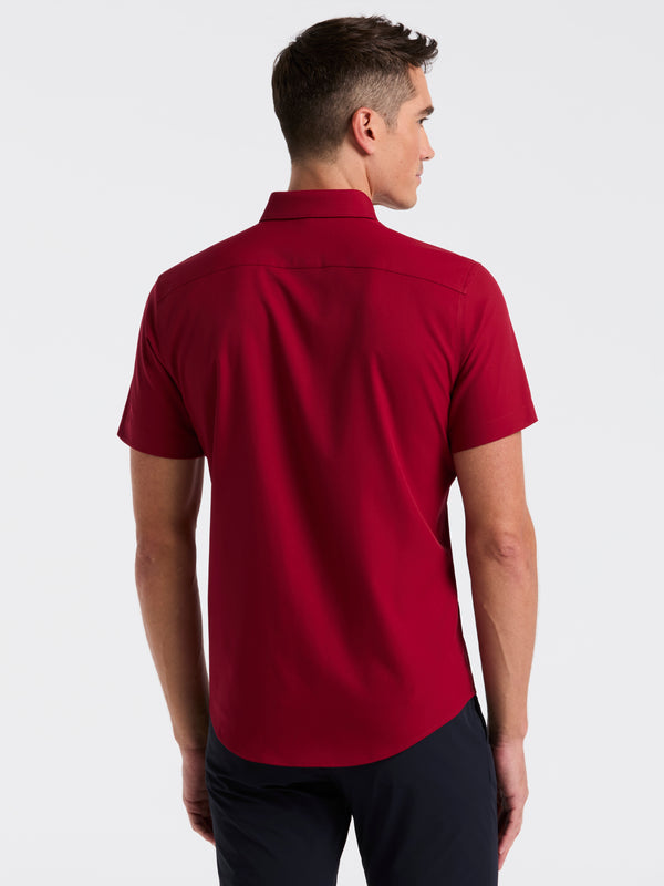 Perry Ellis Slim Fit Total Stretch Solid Shirt Rumba Red
