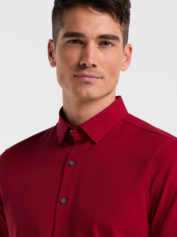 Perry Ellis Slim Fit Total Stretch Solid Shirt Rumba Red