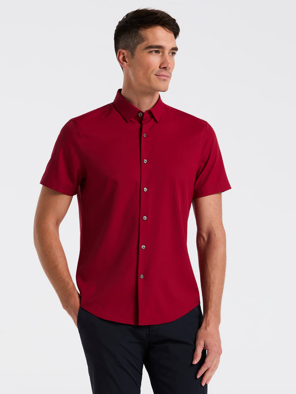 perry ellis Slim Fit Total Stretch Solid Shirt Rumba Red